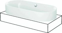Bette BetteLux Baignoire 3466-000CFXXH 180x80x45cm, Avec Tablier, Mi-hauteur, Blanc