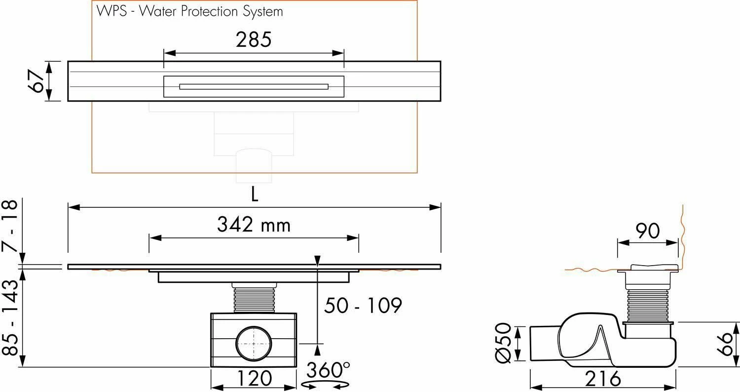 Caniveau De Douche ESS Easy Drain R-line R-LINE-700W 700 Mm, Hauteur D'étanchéité 28/50 Mm, Hauteur D'installation 69/85 Mm, Acier Inoxydable Brossé 7 Caniveau De Douche ESS Easy Drain R-line R-LINE-700W 700 Mm, Hauteur D'étanchéité 28/50 Mm, Hauteur D'installation 69/85 Mm, Acier Inoxydable Brossé – Image 5