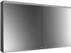 Emco Asis Evo Armoire De Toilette éclairée En Saillie 939713306 1200 X 700 Mm, 2 Portes, Noir, Avec Système D'éclairage, Sans Chauffage Des Rétroviseurs