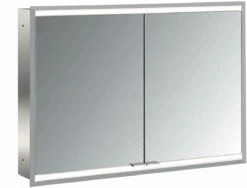 Emco Asis Prime 2 Armoire à Miroir éclairée Encastrée 949705055 1000x730mm, 2 Portes, Paroi Arrière Spiegel