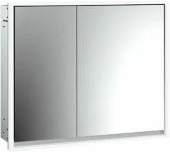 Emco Loft Armoire à Miroir éclairée à Encastrer 979805109 800x733mm, LED, 2 Portes, Porte Large à Droite, Aluminium/ Spiegel