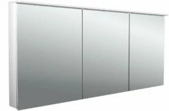 Emco Flat 2 Armoire à Miroir éclairée En Saillie Design 979706407 1600x711mm, LED, Avec Voile De Lumière, 3 Portes, Aluminium