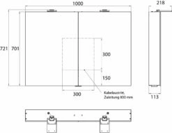 Emco Flat 2 Style Armoire à Miroir éclairée En Saillie 979706304 1000x721mm, éclairage Supérieur à LED, 2 Portes, Aluminium -Fournitures De Salle De Bain Soldes Emco flat 2 style armoire a miroir eclairee en saillie 979706304 1000x721mm eclairage superieur a LED 2 portes aluminium 6