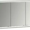 Emco Prime Armoire à Miroir éclairée à Encastrer 949706196 1600x730mm, Avec Kit D'éclairage, 3 Portes, Aluminium/blanc