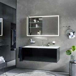 Emco Prime Armoire à Miroir éclairée à Encastrer 949706196 1600x730mm, Avec Kit D'éclairage, 3 Portes, Aluminium/blanc -Fournitures De Salle De Bain Soldes Emco prime armoire a miroir eclairee a encastrer 949706196 1600x730mm avec kit dand 39eclairage 3 portes aluminium blanc 6