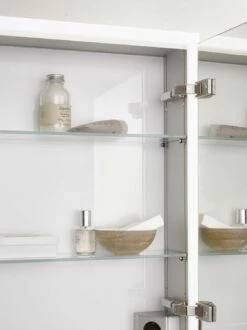 Emco Prime Armoire à Miroir éclairée à Encastrer 949706196 1600x730mm, Avec Kit D'éclairage, 3 Portes, Aluminium/blanc -Fournitures De Salle De Bain Soldes Emco prime armoire a miroir eclairee a encastrer 949706196 1600x730mm avec kit dand 39eclairage 3 portes aluminium blanc 7