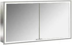 Emco Prime Armoire à Miroir éclairée à Encastrer 949706295 1300x730mm, 2 Portes, Aluminium/miroir