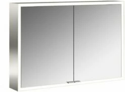 Emco Prime Armoire à Miroir éclairée En Saillie 949706383 1000x700mm, 2 Portes, Aluminium/blanc