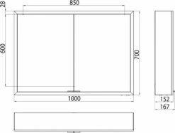 Emco Prime Armoire à Miroir éclairée En Saillie 949706383 1000x700mm, 2 Portes, Aluminium/blanc -Fournitures De Salle De Bain Soldes Emco prime armoire a miroir eclairee en saillie 949706383 1000x700mm 2 portes aluminium blanc 5