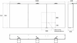 Emco Pure 2 Style Armoire à Miroir éclairée En Saillie 979705307 1600x721mm, Avec éclairage Supérieur à LED, 3 Portes, Aluminium -Fournitures De Salle De Bain Soldes Emco pure 2 style armoire a miroir eclairee en saillie 979705307 1600x721mm avec eclairage superieur a LED 3 portes aluminium 5