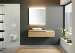 Geberit One Armoire à Glace 505804002 105 X 90 X 15 Cm, Blanc / Aluminium Thermolaqué, Avec ComfortLight, 2 Portes -Fournitures De Salle De Bain Soldes Geberit One armoire a glace 505804002 105 x 90 x 15 cm blanc aluminium thermolaque avec ComfortLight 2 portes 3