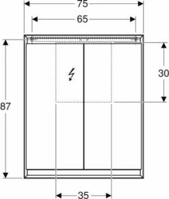 Geberit One Armoire De Toilette 505812002 75 X 90 X 15 Cm, Blanc/aluminium Revêtu Par Poudre, Avec ComfortLight, 2 Portes -Fournitures De Salle De Bain Soldes Geberit One armoire de toilette 505812002 75 x 90 x 15 cm blanc aluminium revetu par poudre avec ComfortLight 2 portes 3