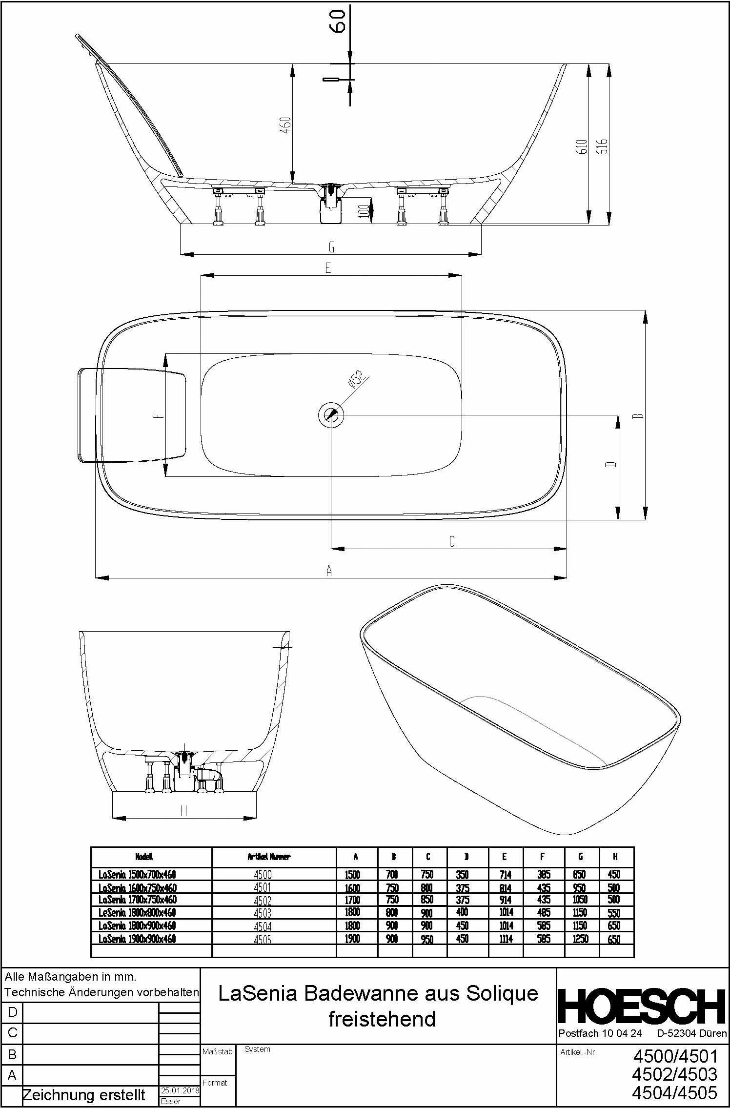 Hoesch Baignoire Hoesch Lasenia 4501.013 Blanc Matt, Solique, 160 X 75 Cm 4 Hoesch Baignoire Hoesch Lasenia 4501.013 Blanc Matt, Solique, 160 X 75 Cm – Image 2