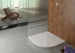 Hoesch Muna Hoesch Douche Quart De Cercle En Muna Minérale 4195xA.010 80 X 80 X 3 Cm, Blanc , En Solique