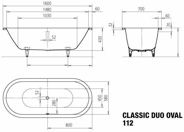 Kaldewei Baignoire Classic Duo Oval 112 112 160 X 70 X 43 Cm, Blanc, Effet Perlant, 291300013001 8 Kaldewei Baignoire Classic Duo Oval 112 112 160 X 70 X 43 Cm, Blanc, Effet Perlant, 291300013001 – Image 6