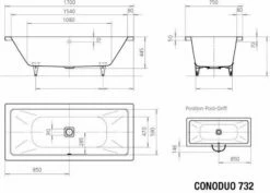 Kaldewei Conoduo 732 Bain 235000010001 170 X 75 Cm, Blanc -Fournitures De Salle De Bain Soldes Kaldewei Conoduo 732 bain 235000010001 170 x 75 cm blanc 5