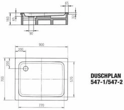 Kaldewei Duschplan Douche 442100010701 70x90x6,5cm, Noir -Fournitures De Salle De Bain Soldes Kaldewei Duschplan douche 442100010701 70x90x65cm noir 4