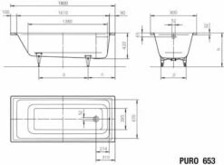 Kaldewei Puro Baignoire 256330000231 180x80cm, Antidérapante, Pergamon -Fournitures De Salle De Bain Soldes Kaldewei Puro baignoire 256330000231 180x80cm antiderapante pergamon 6
