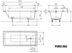 Kaldewei Puro Bath 258334010199 160x70cm, Full Anti-slip, Manhattan -Fournitures De Salle De Bain Soldes Kaldewei Puro bath 258334010199 160x70cm full anti slip manhattan 6