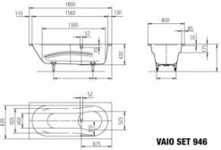 Kaldewei Vaio Set Bain 234634013199 180x80cm, Effet Perle Antidérapant Complet, Manhattan -Fournitures De Salle De Bain Soldes Kaldewei Vaio set bain 234634013199 180x80cm effet perle antiderapant complet manhattan 2