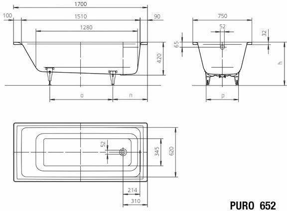 Kaldewei Baignoire Puro 256200013701 170x75cm, Effet Perlant, Noir 9 Kaldewei Baignoire Puro 256200013701 170x75cm, Effet Perlant, Noir – Image 7