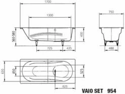 Kaldewei Baignoire Vaio Set 954 233400010001 170 X 75 X 43 Cm -Fournitures De Salle De Bain Soldes Kaldewei baignoire Vaio Set 954 233400010001 170 x 75 x 43 cm 2