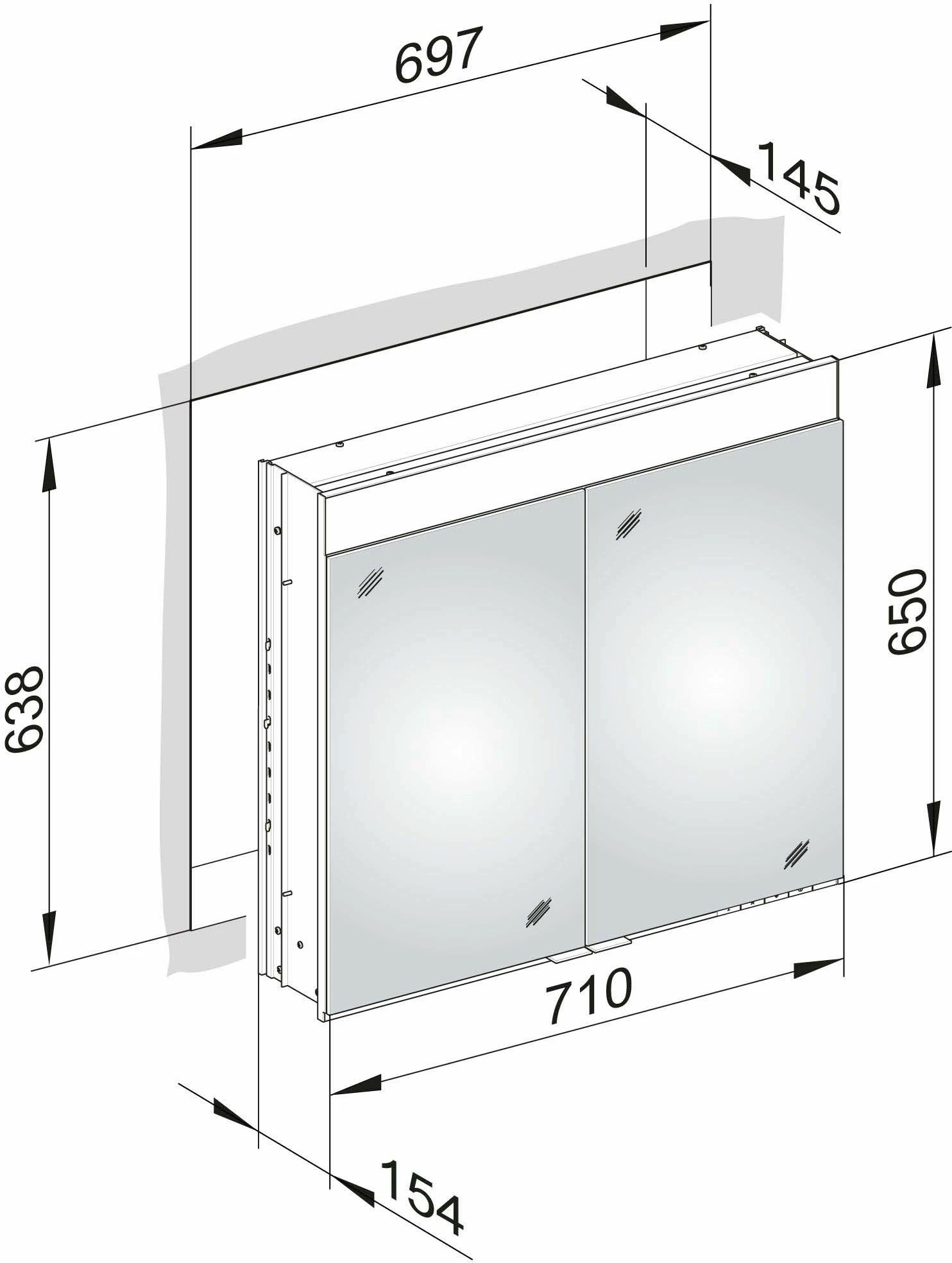 Keuco Edition 400 Armoire Miroir 21.501.171.303 De 710x650x154mm, 26 Watts, Installation Murale 4 Keuco Edition 400 Armoire Miroir 21.501.171.303 De 710x650x154mm, 26 Watts, Installation Murale – Image 2