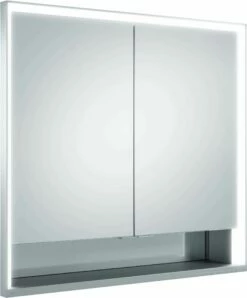 Keuco Royal Lumos Armoire à Miroir 14312171303 800x735x165mm, 56 Watts, 2 Portes, Installation Murale