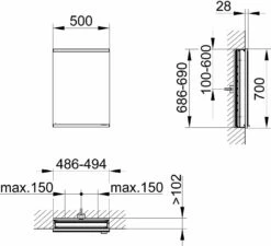 Keuco Royal Modular 2. 1930 800010050000000 500 X 700 X 120 Mm, Sans Prise, Mur 2000 , Match4 -porte, Beleuchtet , Gauche -Fournitures De Salle De Bain Soldes Keuco Royal Modular 2. 1930 800010050000000 500 x 700 x 120 mm sans prise mur 2000 match4 porte beleuchtet gauche 1