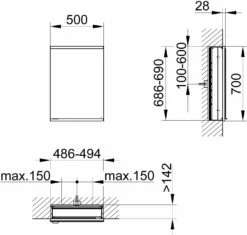 Keuco Royal Modular 2. 1930 800100050100100 500 X 700 X 160 Mm, 2000 , Encastrement Mural, Droite -Fournitures De Salle De Bain Soldes Keuco Royal Modular 2. 1930 800100050100100 500 x 700 x 160 mm 2000 encastrement mural droite 1