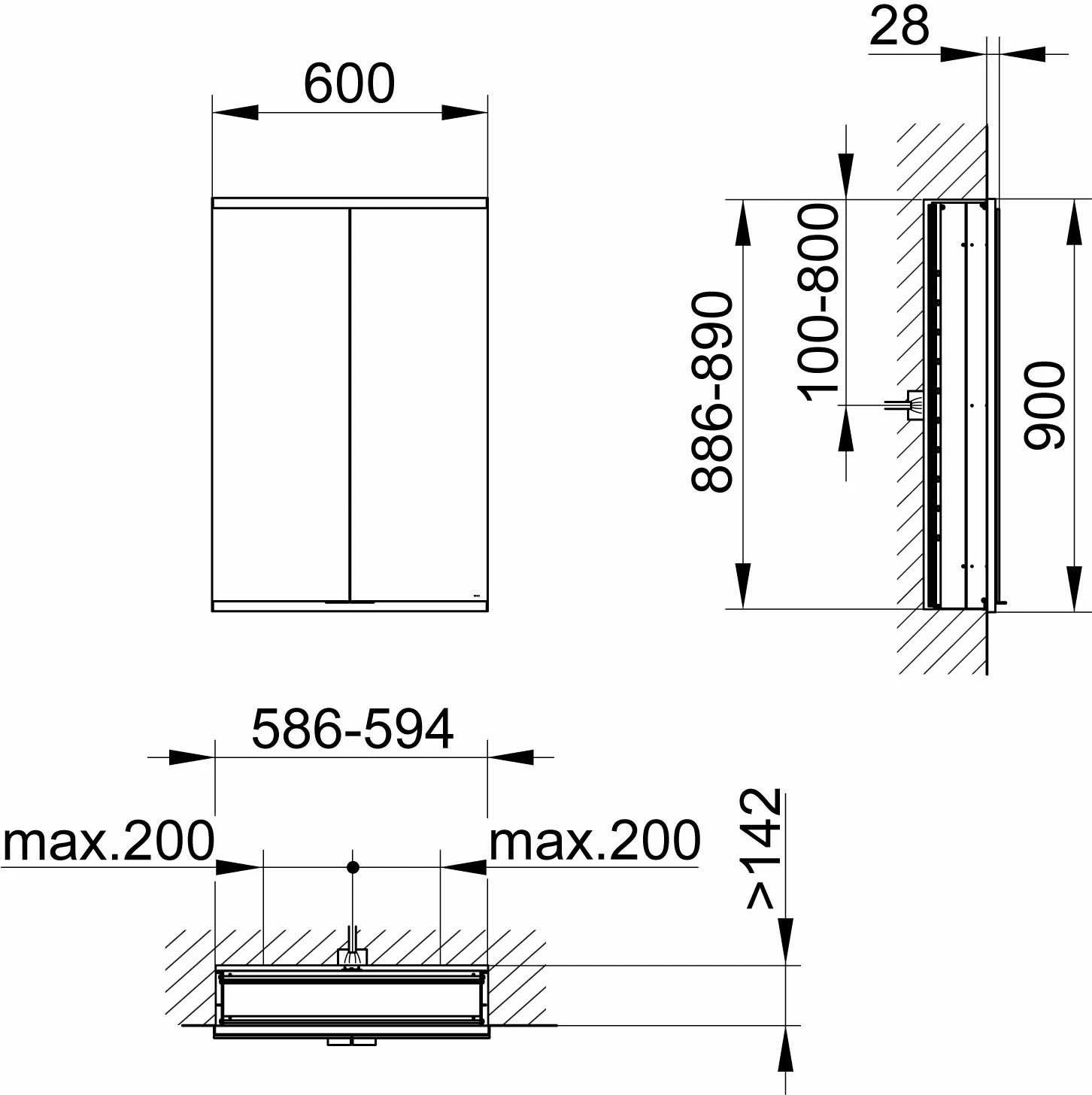 Keuco Royal Modular 2. 1930 800210061100000 600 X 900 X 160 Mm, Sans Prise, Encastré Mural, 2 Portes 4 Keuco Royal Modular 2. 1930 800210061100000 600 X 900 X 160 Mm, Sans Prise, Encastré Mural, 2 Portes – Image 2