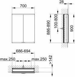 Keuco Royal Modular 2. 1930 800210071100200 700 X 900 X 160 Mm, 2 Steckdosen , Mur Encastrable, 2 Portes -Fournitures De Salle De Bain Soldes Keuco Royal Modular 2. 1930 800210071100200 700 x 900 x 160 mm 2 Steckdosen mur encastrable 2 portes 1