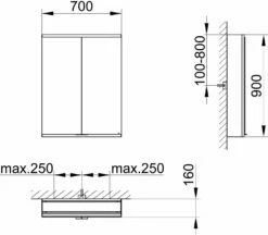Keuco Royal Modular 2. 1930 800221071100000 700 X 900 X 160 Mm, Sans Prise, Extension Murale, 2 Portes, DALI -Fournitures De Salle De Bain Soldes Keuco Royal Modular 2. 1930 800221071100000 700 x 900 x 160 mm sans prise extension murale 2 portes DALI 1