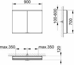 Keuco Royal Modular 2. 1930 800221091000000 900 X 900 X 120 Mm, Sans Prise, Extension Murale, 2 Portes, DALI -Fournitures De Salle De Bain Soldes Keuco Royal Modular 2. 1930 800221091000000 900 x 900 x 120 mm sans prise extension murale 2 portes DALI 1