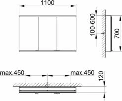 Fournitures De Salle De Bain Soldes -Fournitures De Salle De Bain Soldes Keuco Royal Modular 2. 1930 800311110000000 1100 x 700 x 120 mm sans prise extension murale 3 portes 1