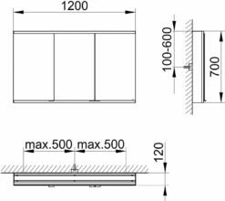 Keuco Royal Modular 2. 1930 800311120000000 1200 X 700 X 120 Mm, Sans Prise, Extension Murale, 3 Portes -Fournitures De Salle De Bain Soldes Keuco Royal Modular 2. 1930 800311120000000 1200 x 700 x 120 mm sans prise extension murale 3 portes 1