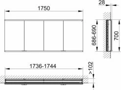 Keuco Royal Modular 2. 1930 800400010000000 1750 X 700 X 120 Mm, Sans Prise, Encastré Mural, 4 Portes -Fournitures De Salle De Bain Soldes Keuco Royal Modular 2. 1930 800400010000000 1750 x 700 x 120 mm sans prise encastre mural 4 portes 1