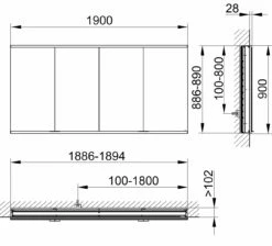 Keuco Royal Modular 2. 1930 800400191000400 1900 X 900 X 120 Mm, 4 Steckdosen , Mur Intégré, 4 Portes -Fournitures De Salle De Bain Soldes Keuco Royal Modular 2. 1930 800400191000400 1900 x 900 x 120 mm 4 Steckdosen mur integre 4 portes 1