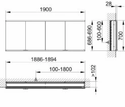 Keuco Royal Modular 2. 1930 800420190100400 1900 X 700 X 160 Mm, 4 Steckdosen , Mur Intégré, 4 Portes -Fournitures De Salle De Bain Soldes Keuco Royal Modular 2. 1930 800420190100400 1900 x 700 x 160 mm 4 Steckdosen mur integre 4 portes 1