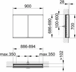 Keuco Royal Modular 2. 1930 Miroir 800200090000300 900 X 700 X 120 Mm, 2000 Douille, 2000 Point Double Chargement USB, Intégré Dans Le Mur, Deux Portes -Fournitures De Salle De Bain Soldes Keuco Royal Modular 2. 1930 miroir 800200090000300 900 x 700 x 120 mm 2000 douille 2000 point double chargement USB integre dans le mur deux portes 1