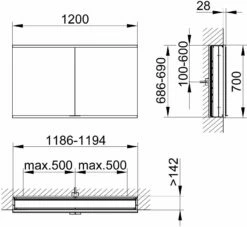 Keuco Royal Modular 2. 1930 Miroir 800200120100300 1200 X 700 X 160 Mm, 2000 Douille, 2000 Point Double Chargement USB, Intégré Dans Le Mur, Deux Portes -Fournitures De Salle De Bain Soldes Keuco Royal Modular 2. 1930 miroir 800200120100300 1200 x 700 x 160 mm 2000 douille 2000 point double chargement USB integre dans le mur deux portes 1