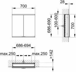 Keuco Royal Modular 2. 1930 Miroir 800210070100300 700 X 700 X 160 Mm, 2000 Douille, 2000 Point Double Chargement USB, Intégré Dans Le Mur, Deux Portes -Fournitures De Salle De Bain Soldes Keuco Royal Modular 2. 1930 miroir 800210070100300 700 x 700 x 160 mm 2000 douille 2000 point double chargement USB integre dans le mur deux portes 1