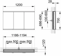 Fournitures De Salle De Bain Soldes -Fournitures De Salle De Bain Soldes Keuco Royal Modular 2. 1930 miroir 800310121000300 1200 x 900 x 120 mm 2000 douille 2000 point double chargement USB integre dans le mur 3 portes 1