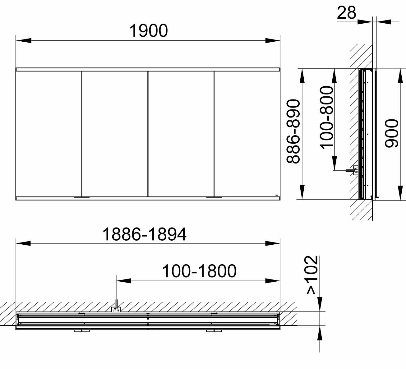 Keuco Royal Modular 2. 800400191000500 Miroir 1930 800400191000500 1900 X 900 X 120 Mm, 2 Steckdosen , 2 Doubles Points De Charge USB, Mur Intégré, 4 Portes 4 Keuco Royal Modular 2. 800400191000500 Miroir 1930 800400191000500 1900 X 900 X 120 Mm, 2 Steckdosen , 2 Doubles Points De Charge USB, Mur Intégré, 4 Portes – Image 2
