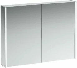 LAUFEN Frame 25 Armoire Miroir LED 4086539001451, 100cm, 2 Portes, Côté Blanc , Lumière Ambiante
