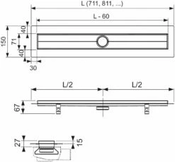 Rigole De Douche TECEdrainline 601500 150 Cm, Droite, Avec Joint D'étanchéité Seal System -Fournitures De Salle De Bain Soldes Rigole de douche TECEdrainline 601500 150 cm droite avec joint dand 39etancheite Seal System 2