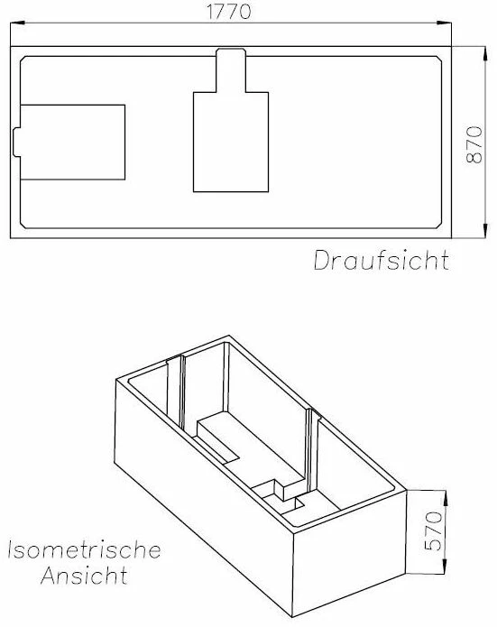 Schedel Duravit XL Starck Support De Baignoire SW17106 180x90cm, Hauteur 57cm 4 Schedel Duravit XL Starck Support De Baignoire SW17106 180x90cm, Hauteur 57cm – Image 2