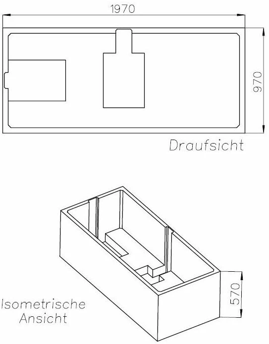 Schedel Duravit XL Starck Support De Baignoire SW17108 200x100cm, Hauteur 57cm 4 Schedel Duravit XL Starck Support De Baignoire SW17108 200x100cm, Hauteur 57cm – Image 2