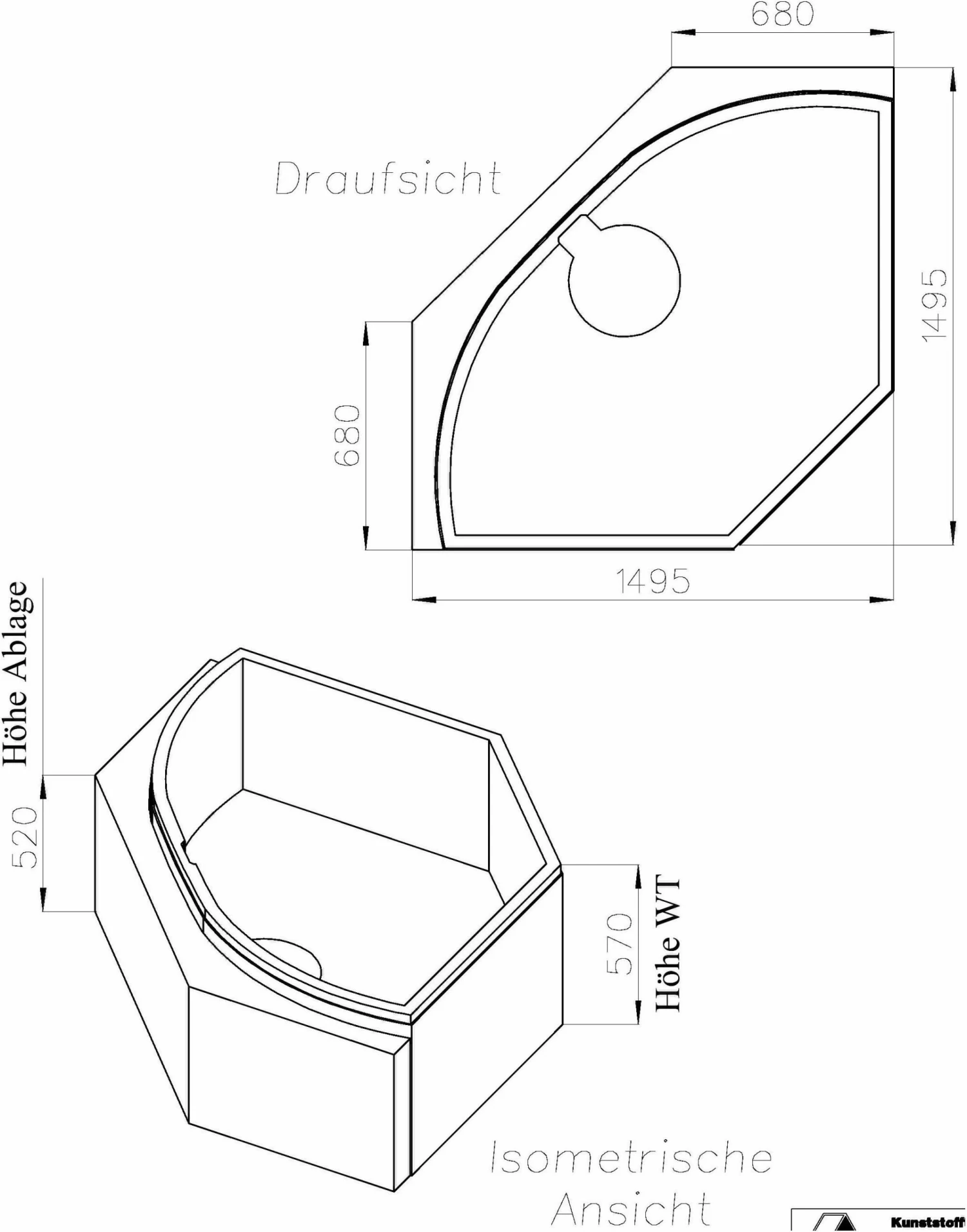 Schedel Hoesch Support De Bain Parana SW14566A 148x148cm, Avec étagère, 5 Faces, Hauteur 57cm 4 Schedel Hoesch Support De Bain Parana SW14566A 148x148cm, Avec étagère, 5 Faces, Hauteur 57cm – Image 2