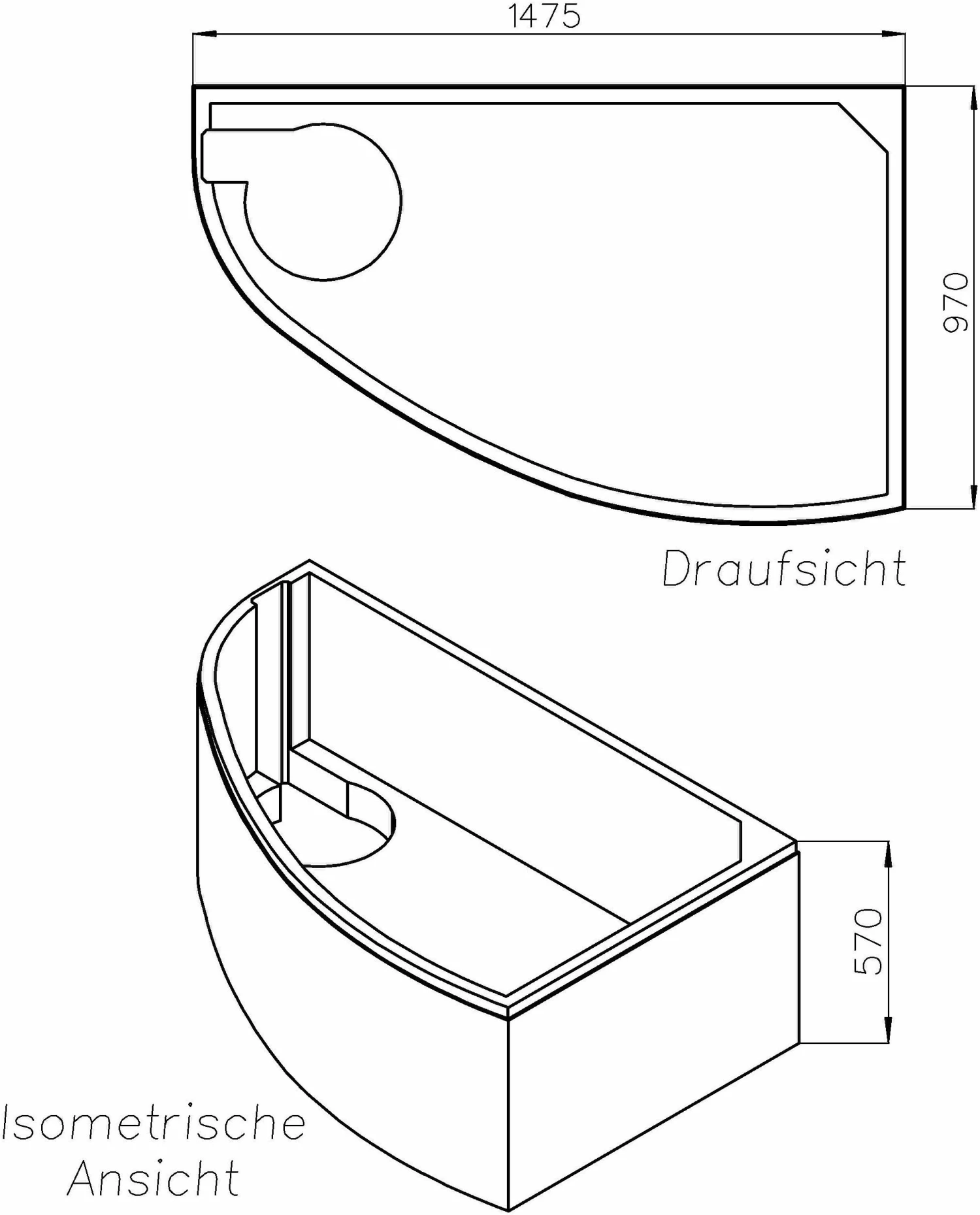 Schedel Keramag Renova Nr.1 Support De Baignoire D'angle SW13041 150x100cm, Gauche, Affleurant, Hauteur 57cm 4 Schedel Keramag Renova Nr.1 Support De Baignoire D'angle SW13041 150x100cm, Gauche, Affleurant, Hauteur 57cm – Image 2